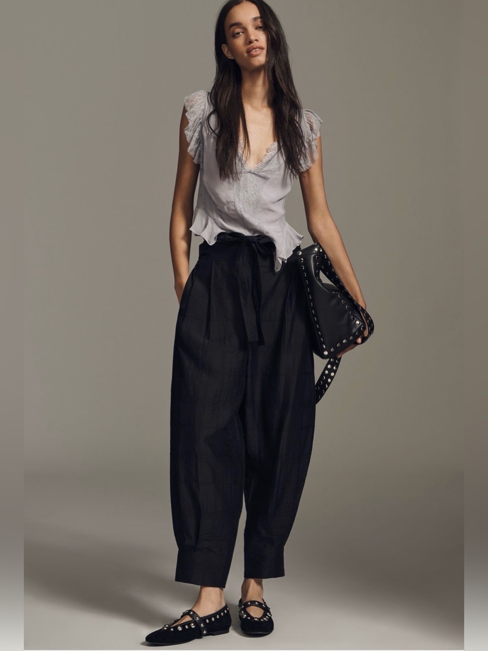 Corey Lynn Calter Anthropologie Belted Balloon Pants Black S